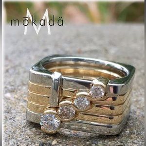 *** SOLD *** Custom 18/19K White/Yellow Gold Ring Size 8